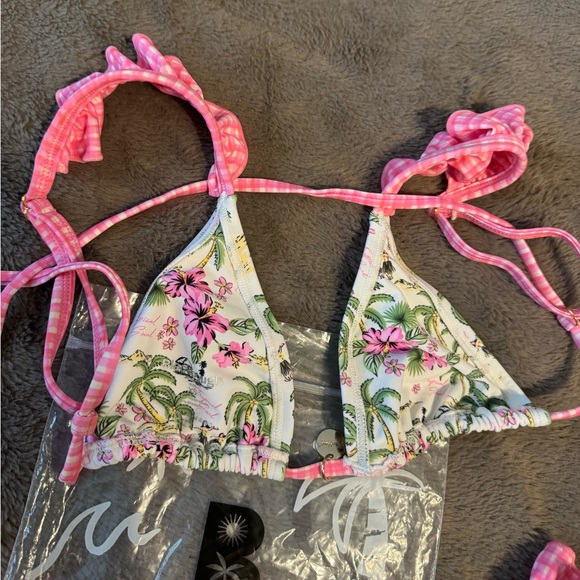 Blackbough coco frio ruffled triangle top & cheeky bottoms New in bag 🥥💗🎀 - Picture 12 of 16